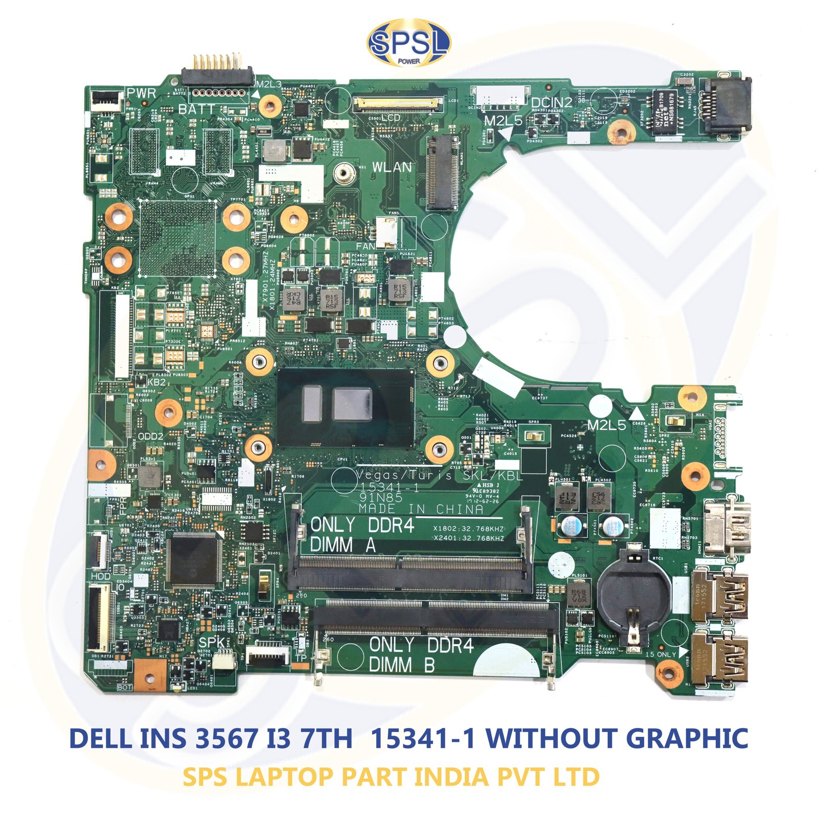 DELL INS 3567 I3 7TH 15341-1 WITHOUT GRAPHIC LAPTOP MOTHERBOARD