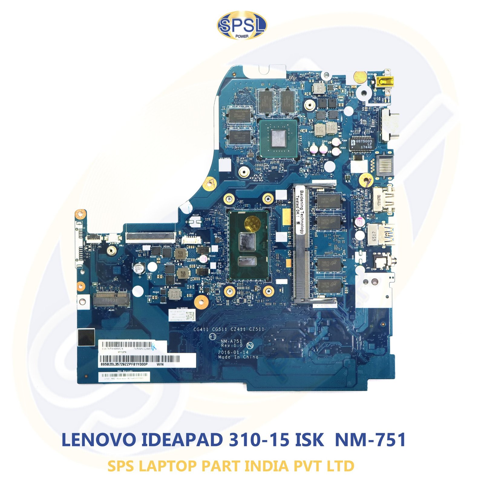 LENOVO IDEAPAD 310-15 ISK NM-751 LAPTOP MOTHERBOARD
