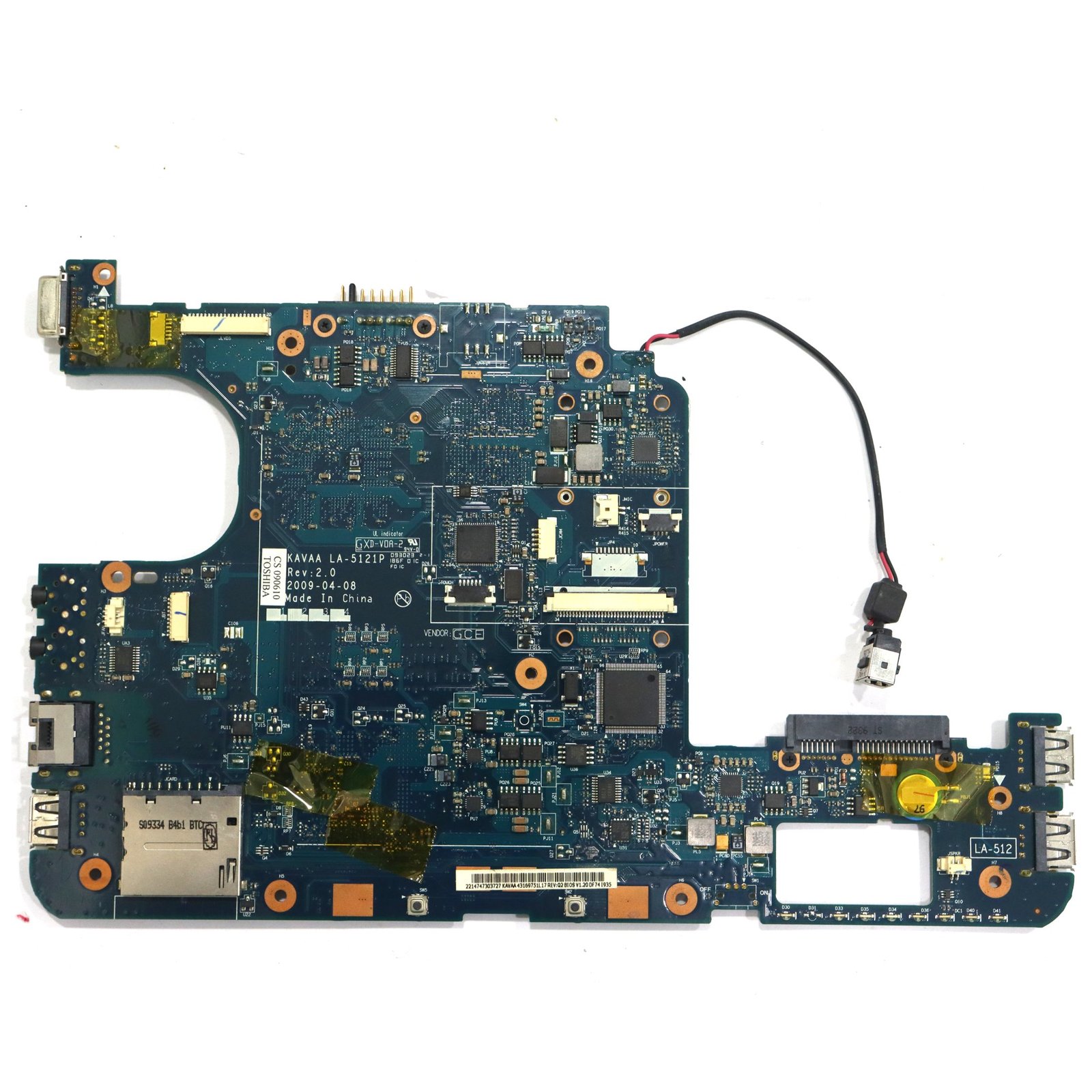TOSHIBA LA5121P K000078610 LAPTOP MOTHERBOARD - Image 2