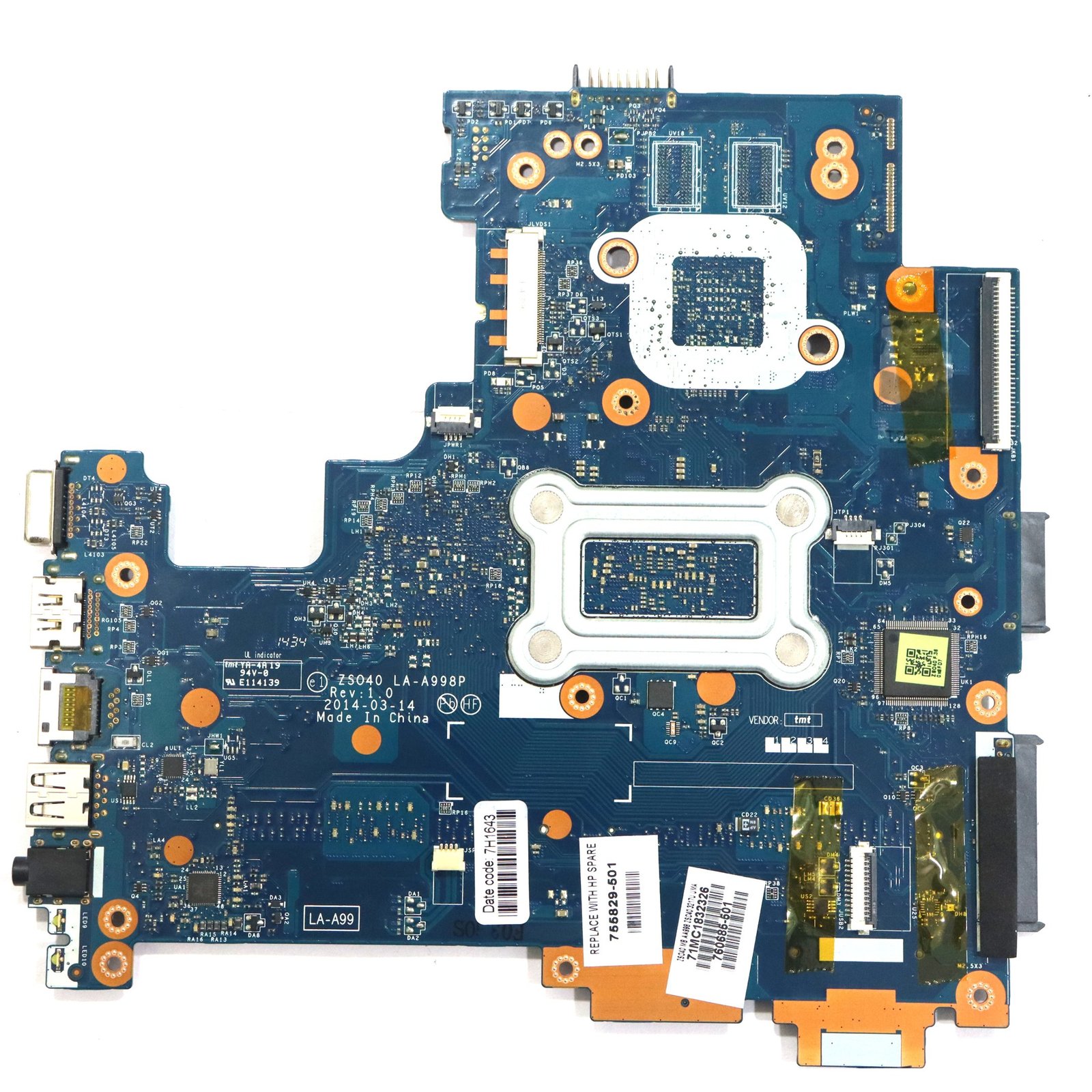 HP PAVILION 14R 24O G3 LA-A998P LAPTOP MOTHERBOARD - Image 2